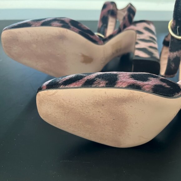 J. Crew Harlow ankle strap pumps velvet leopard - Picture 7 of 8